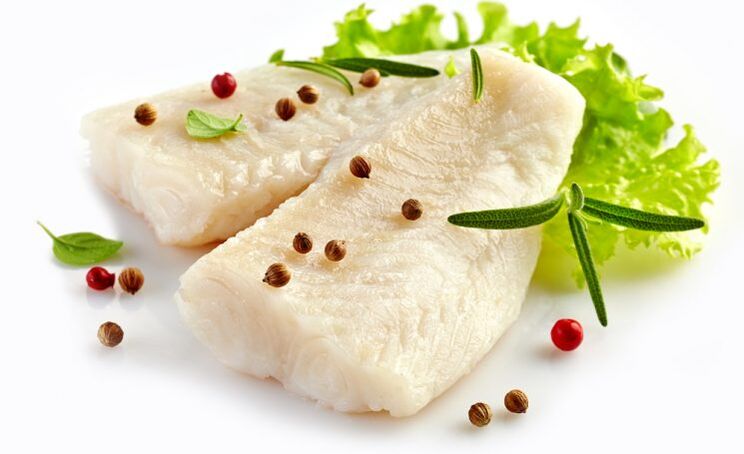 The gout diet includes boiled cod fillet
