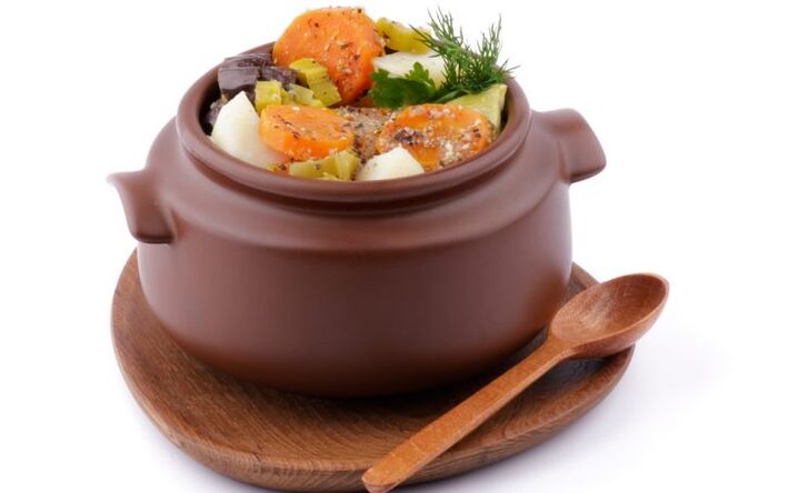 Vegetable stew in the diet for gout